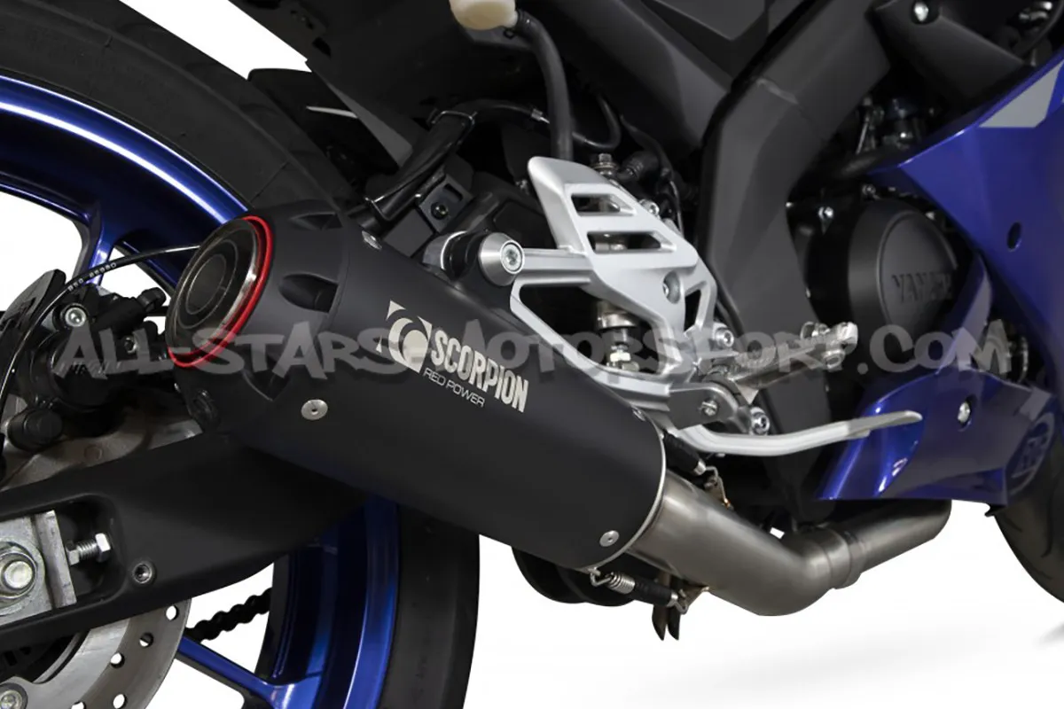 Yamaha YZF-R125 (21-25) Scorpion Red Power Stainless Full Exhaust - Black