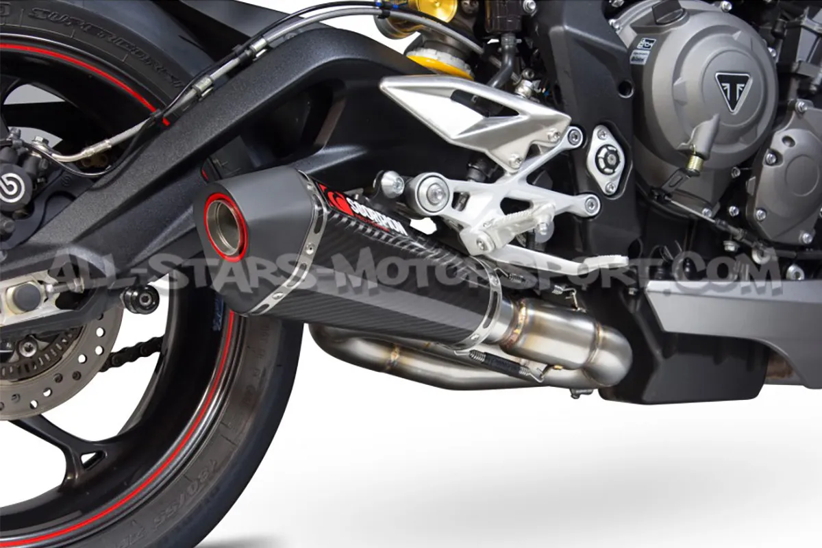 Triumph Street Triple 765 (17-19) Scorpion Stainless Steel Slip-on Exhaust - Carbon